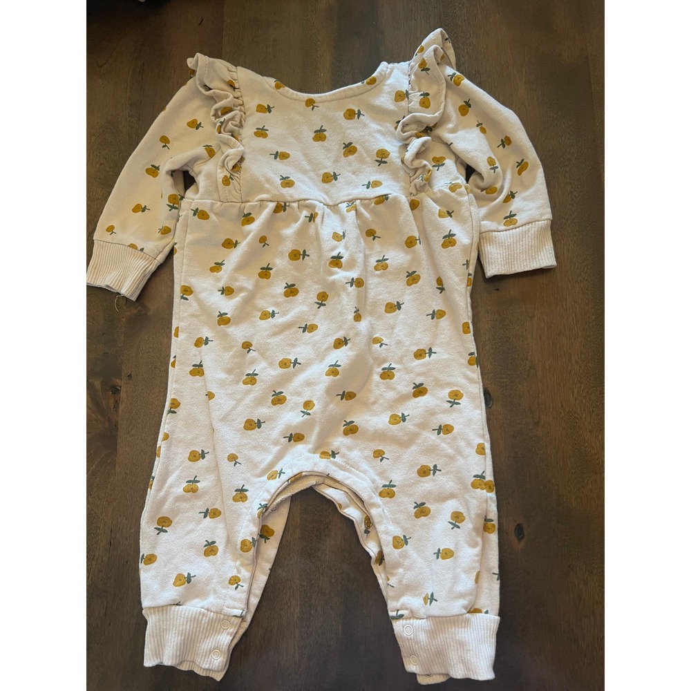 Jessica Simpson Baby Girls Ruffle Floral Romper Cream Yellow 6/9M RC216J5H0